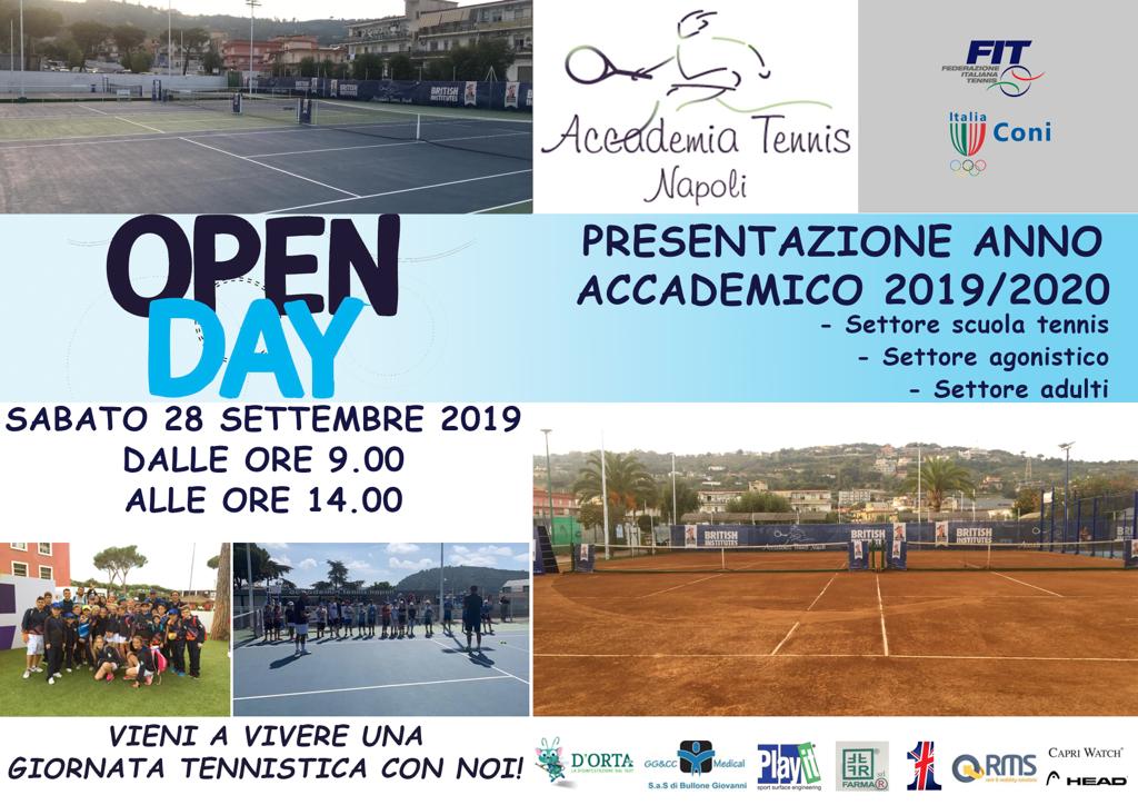 OPEN DAY ALL’ACCADEMIA TENNIS NAPOLI. Tutti insieme sabato 28 settembre dalle 9 alle 14