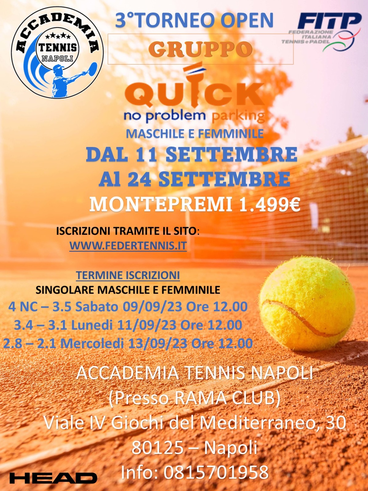 TUTTI ALL’OPEN. Dall’11 al 24 settembre il 3° Trofeo Gruppo Quick no problem parking